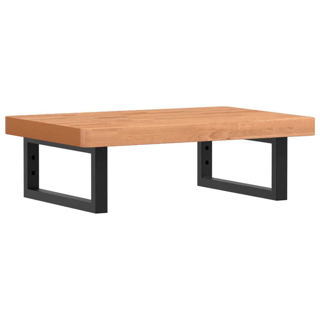 badeværelseshylde stål og massivt bøgetræ