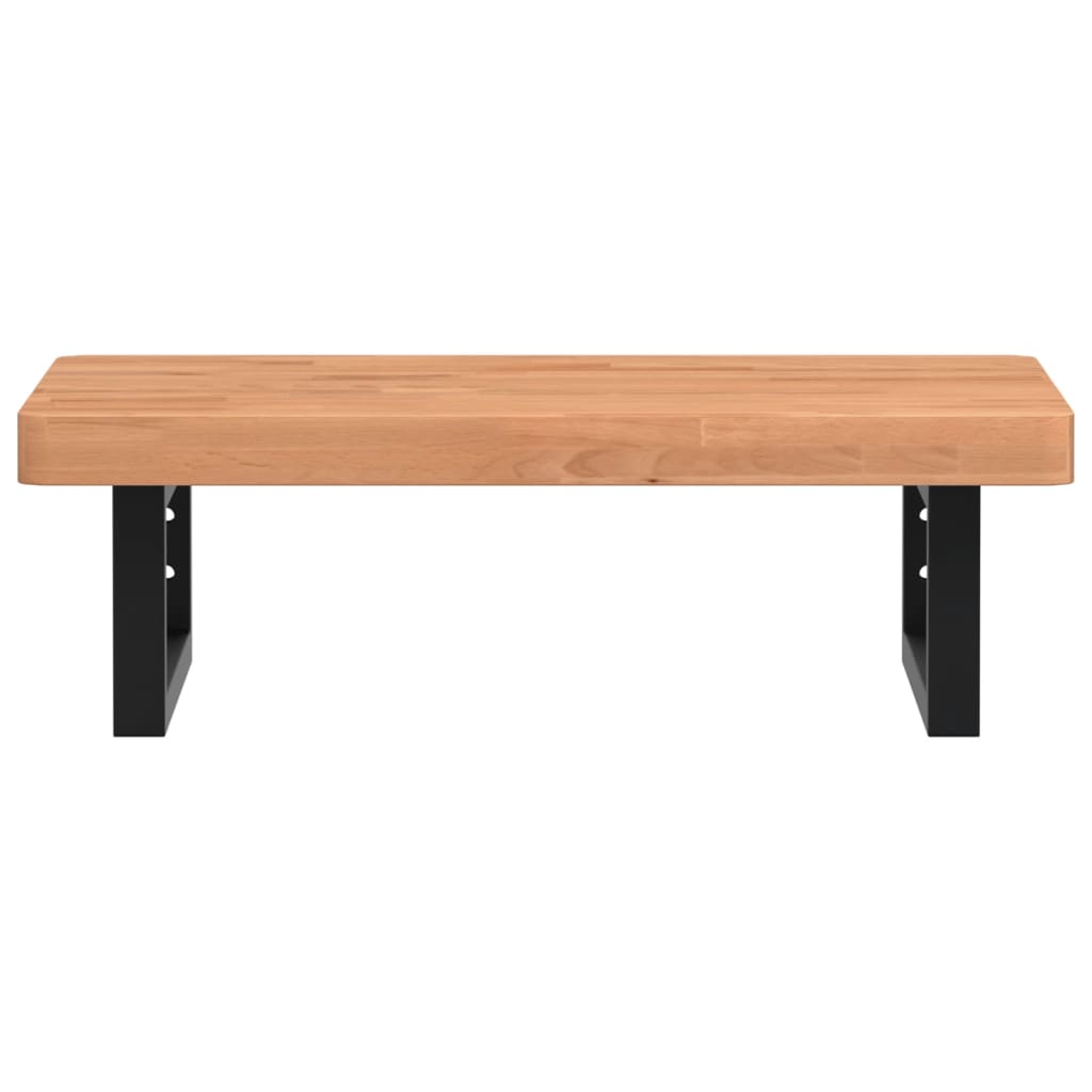 badeværelseshylde stål og massivt bøgetræ