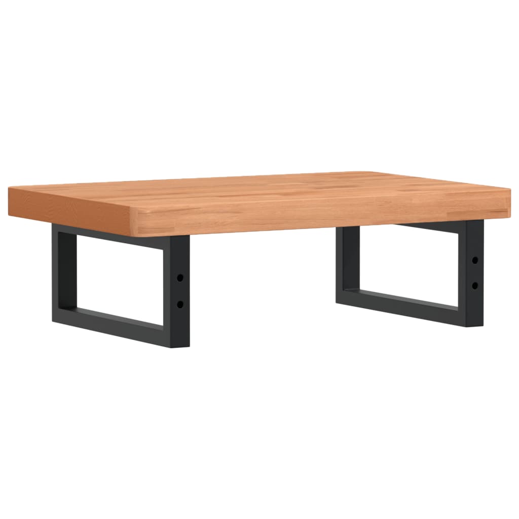 badeværelseshylde stål og massivt bøgetræ