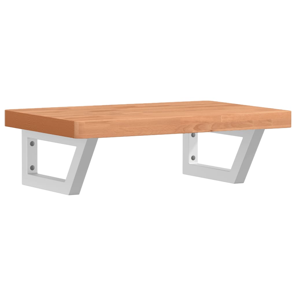 badeværelseshylde stål og massivt bøgetræ