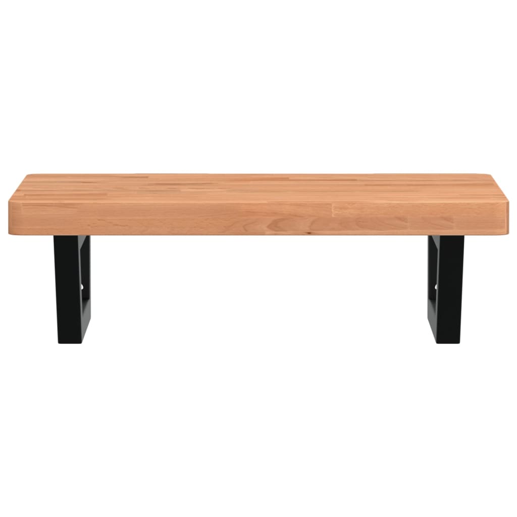 badeværelseshylde stål og massivt bøgetræ