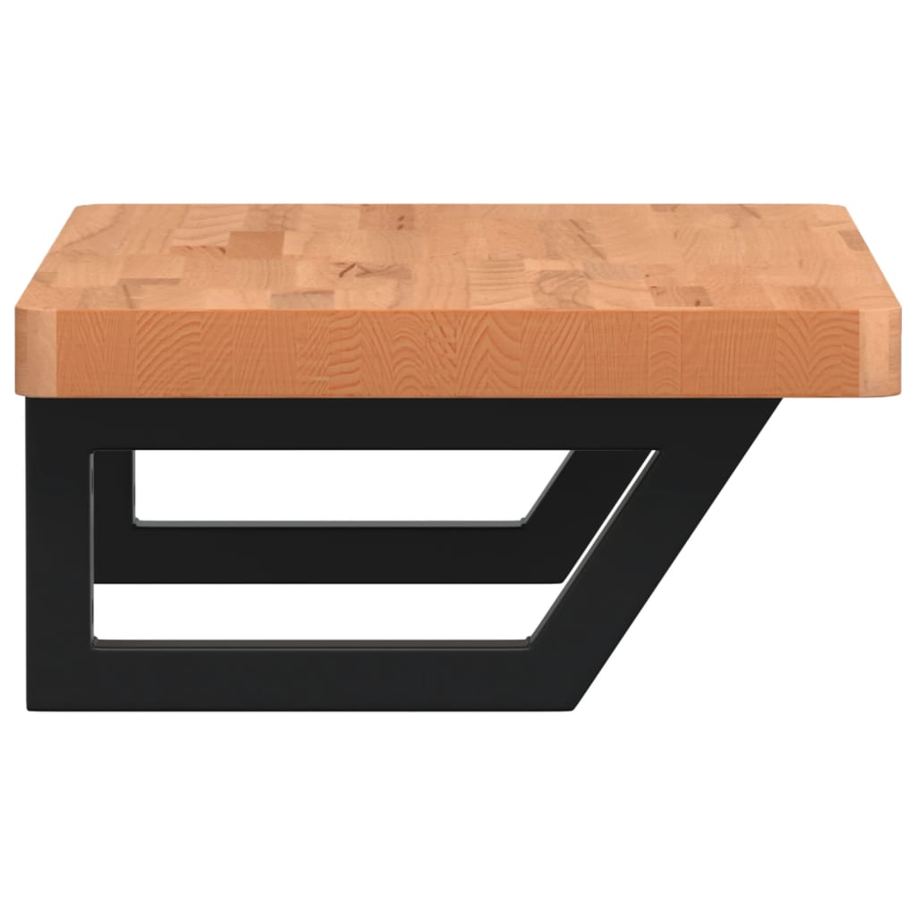 badeværelseshylde stål og massivt bøgetræ