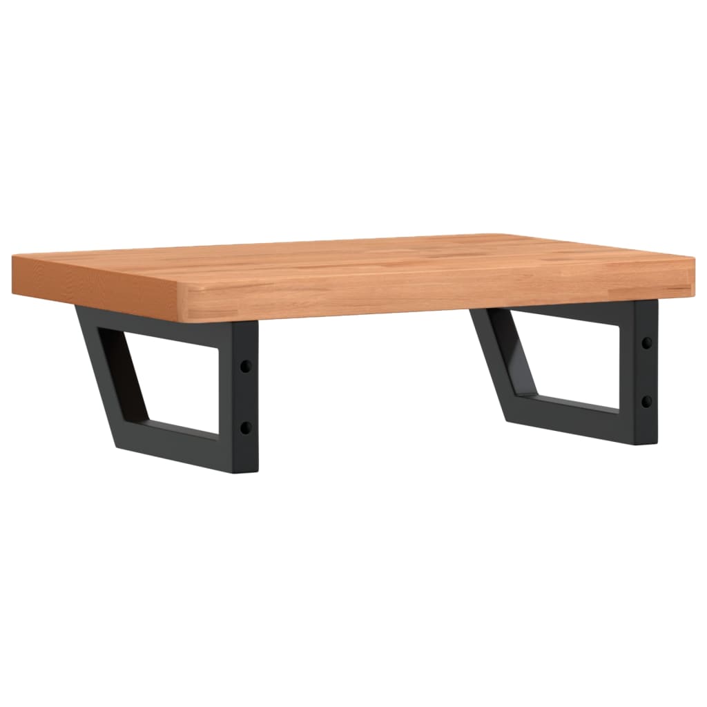 badeværelseshylde stål og massivt bøgetræ