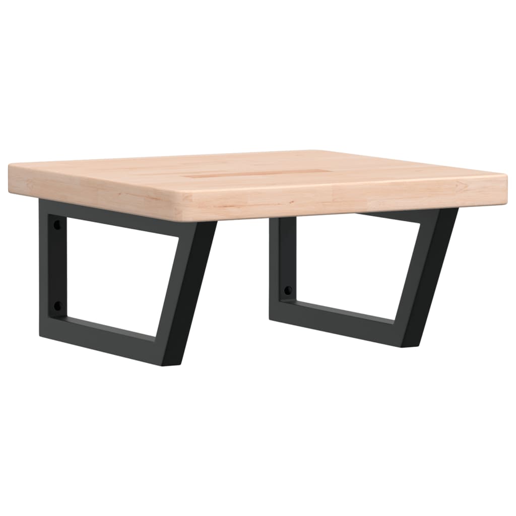 badeværelseshylde stål og massivt egetræ