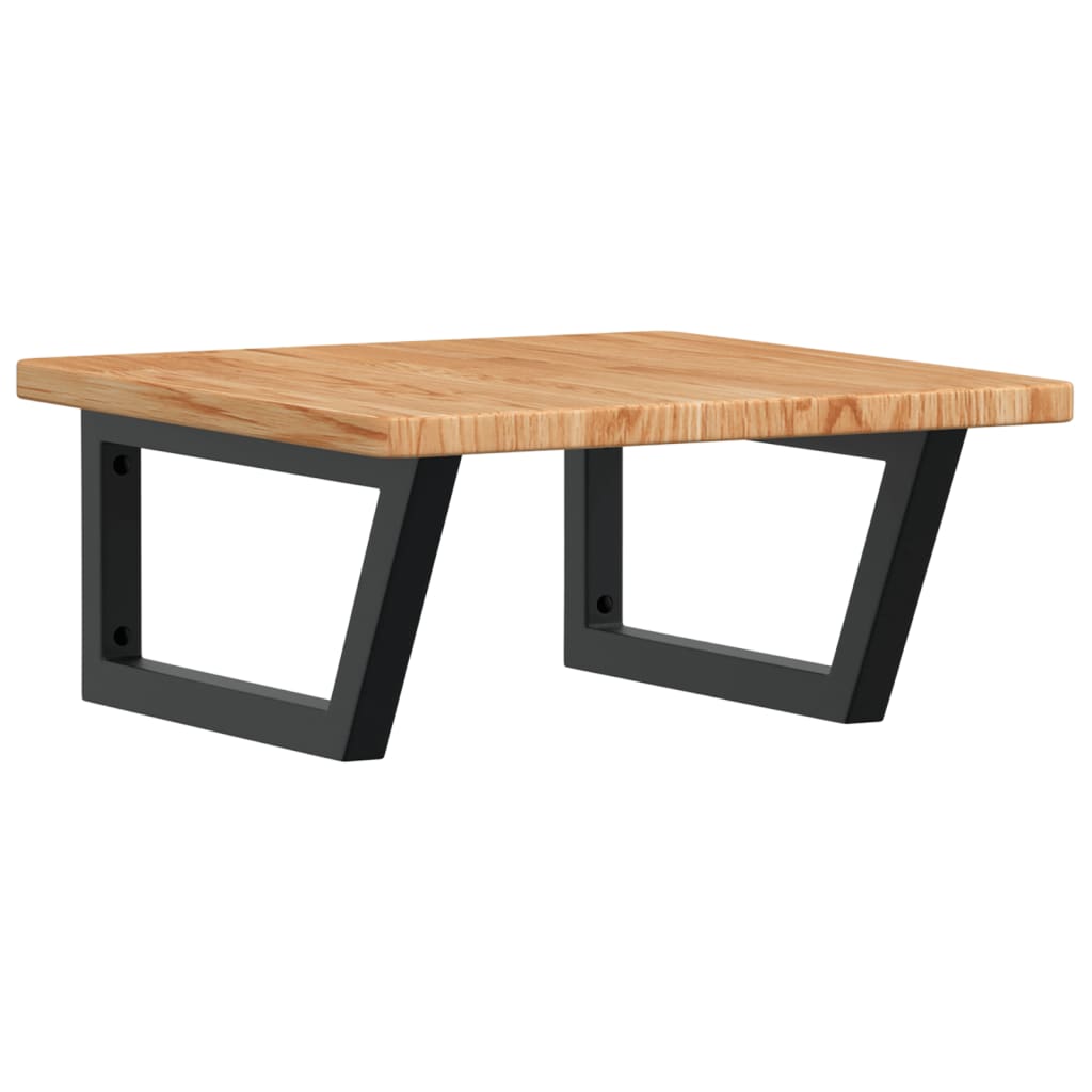 badeværelseshylde stål og massivt egetræ