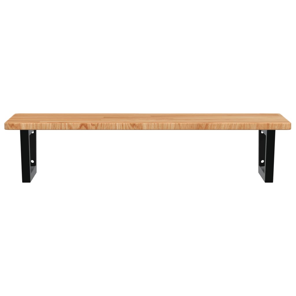 badeværelseshylde stål og massivt egetræ