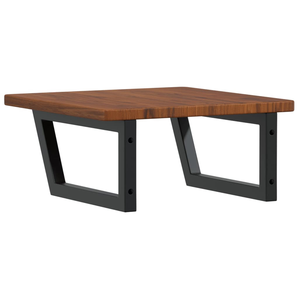 badeværelseshylde stål og massivt egetræ