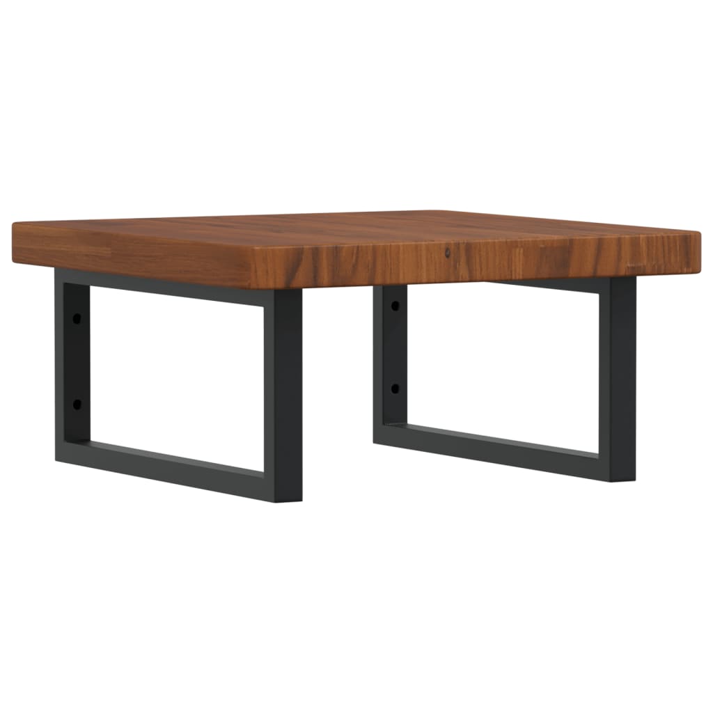 badeværelseshylde stål og massivt egetræ