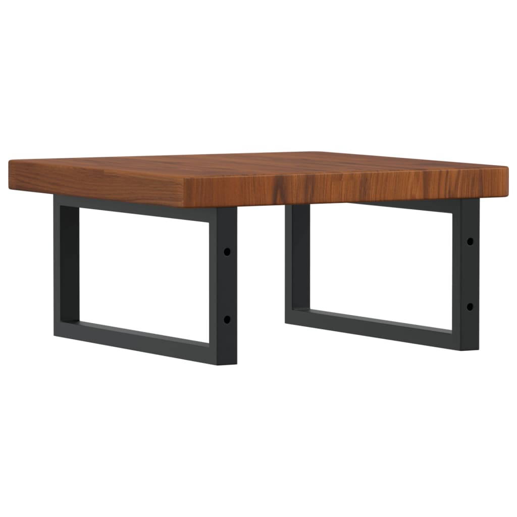 badeværelseshylde stål og massivt egetræ