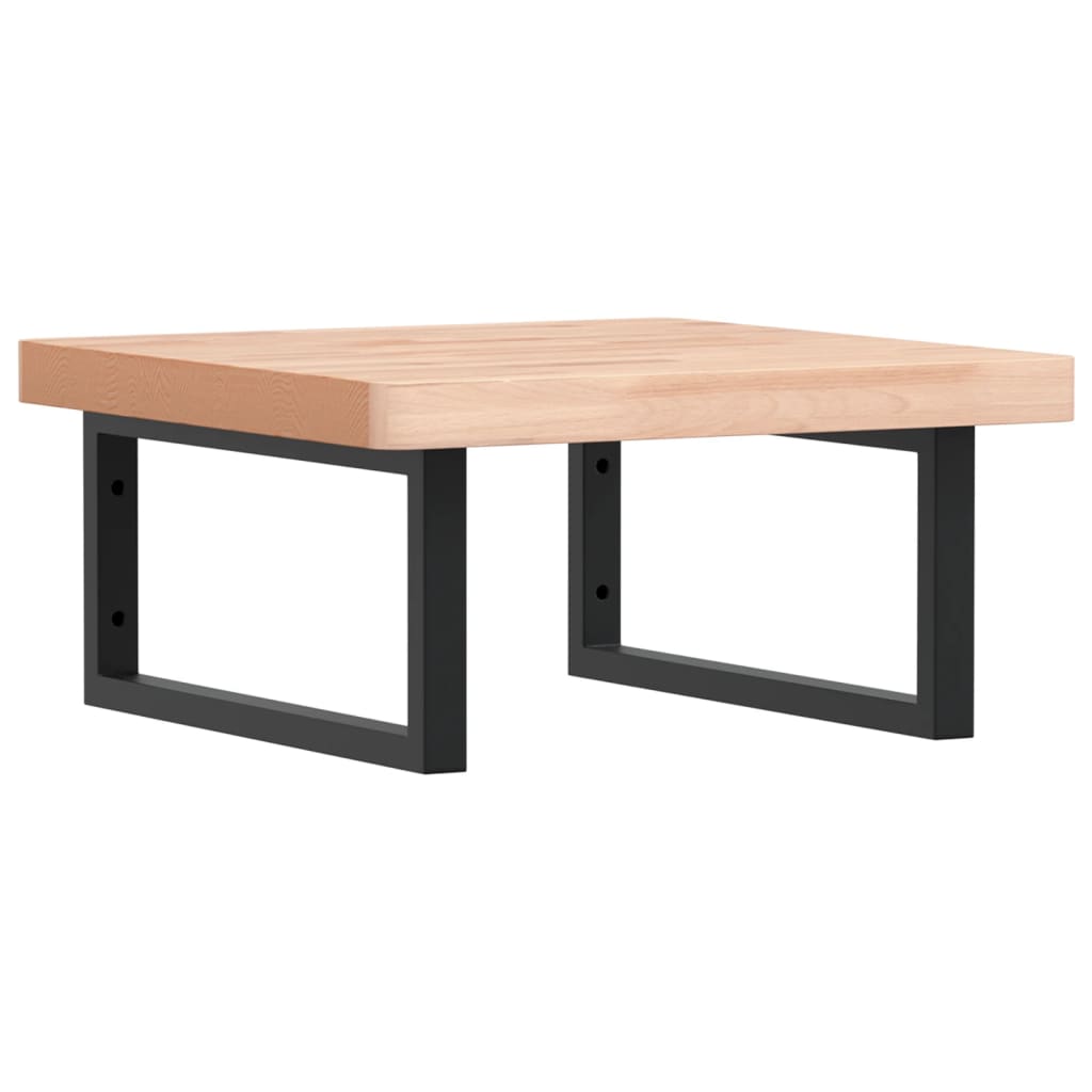 badeværelseshylde stål og massivt bøgetræ