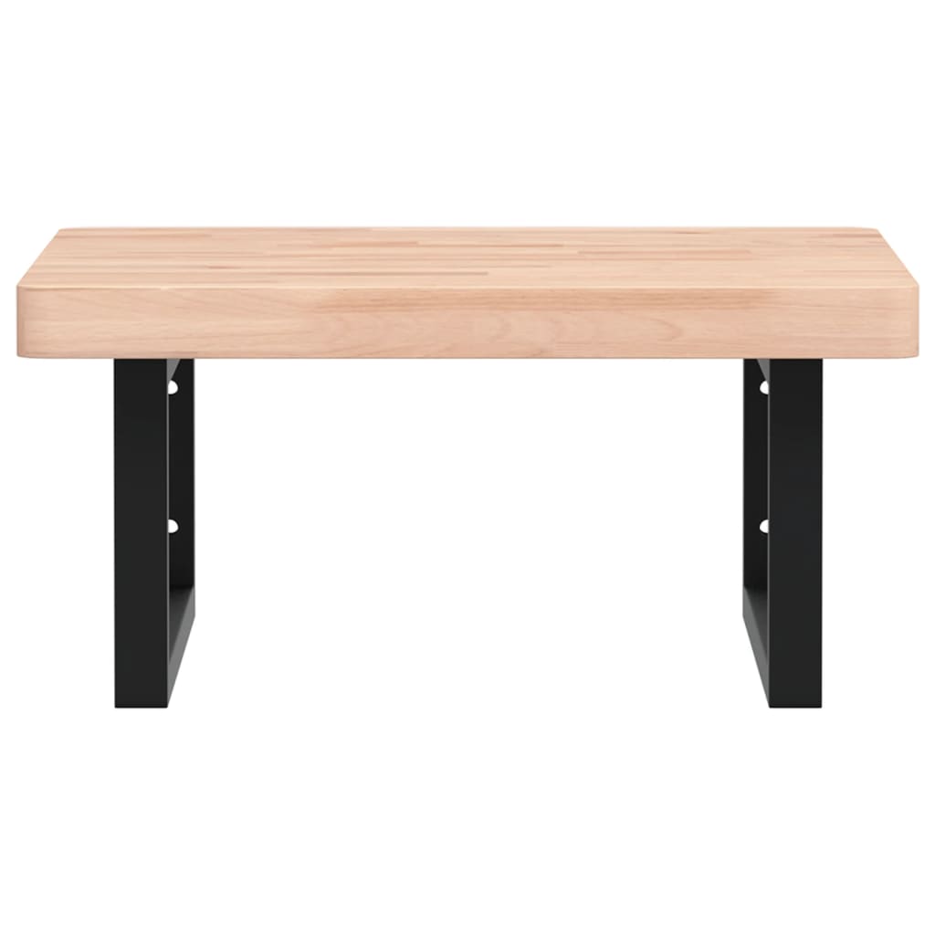 badeværelseshylde stål og massivt bøgetræ