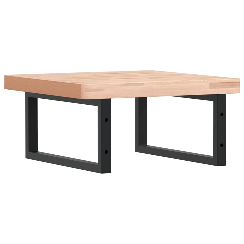 badeværelseshylde stål og massivt bøgetræ