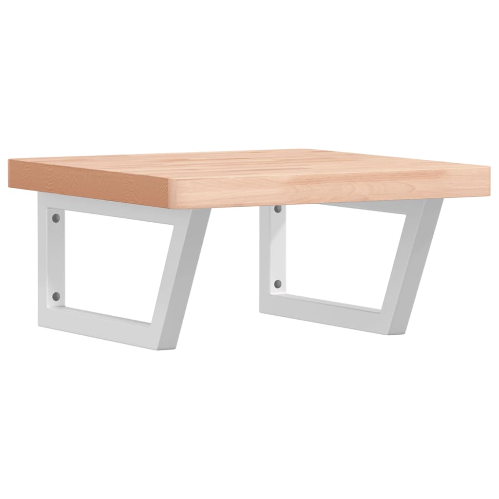 badeværelseshylde stål og massivt bøgetræ