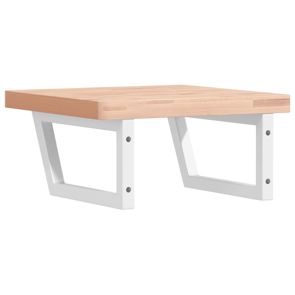 badeværelseshylde stål og massivt bøgetræ