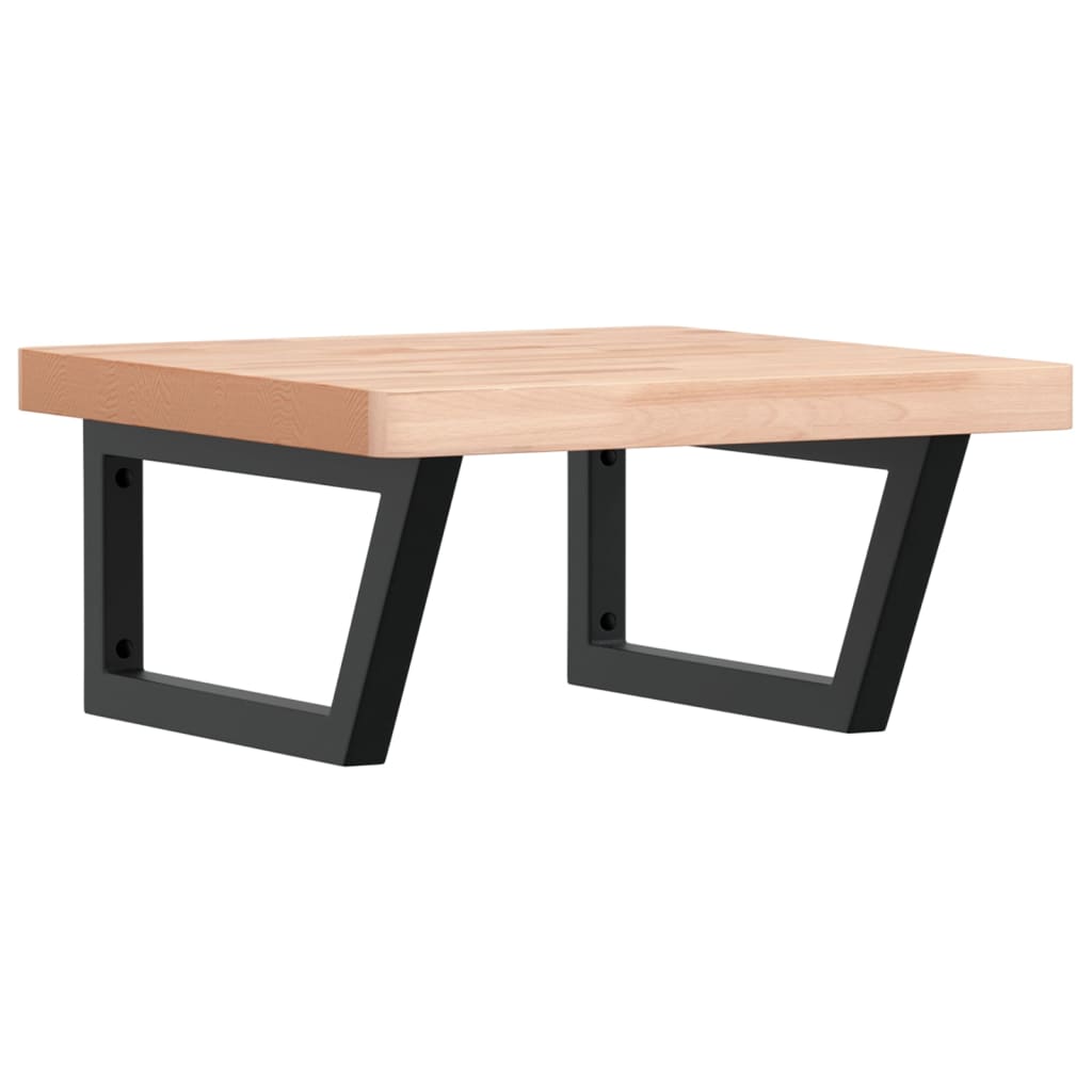 badeværelseshylde stål og massivt bøgetræ