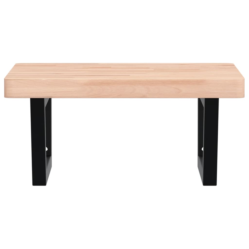 badeværelseshylde stål og massivt bøgetræ