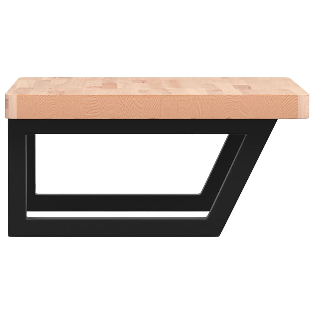 badeværelseshylde stål og massivt bøgetræ