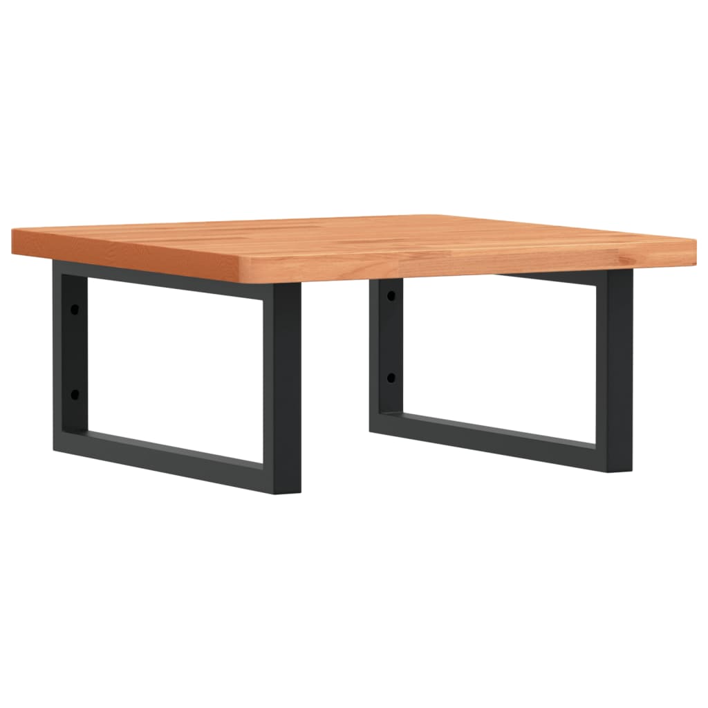 badeværelseshylde stål og massivt bøgetræ