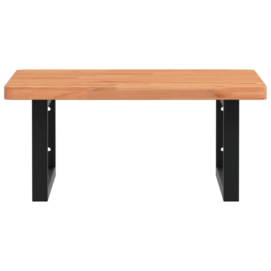 badeværelseshylde stål og massivt bøgetræ