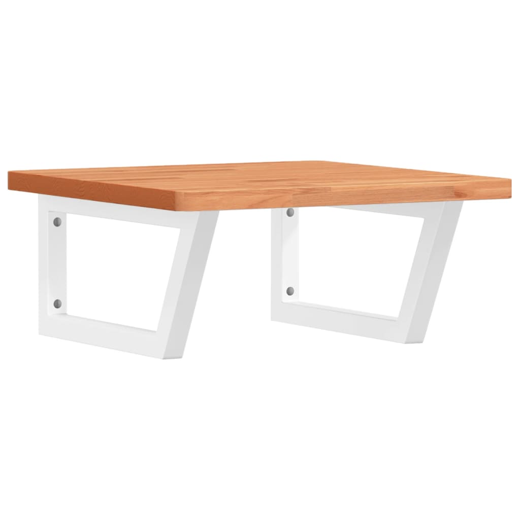 badeværelseshylde stål og massivt bøgetræ