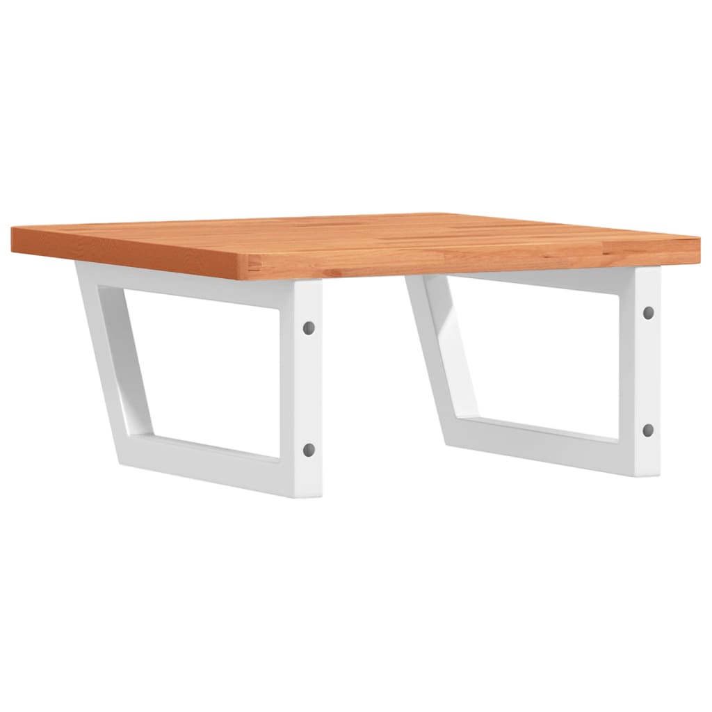 badeværelseshylde stål og massivt bøgetræ