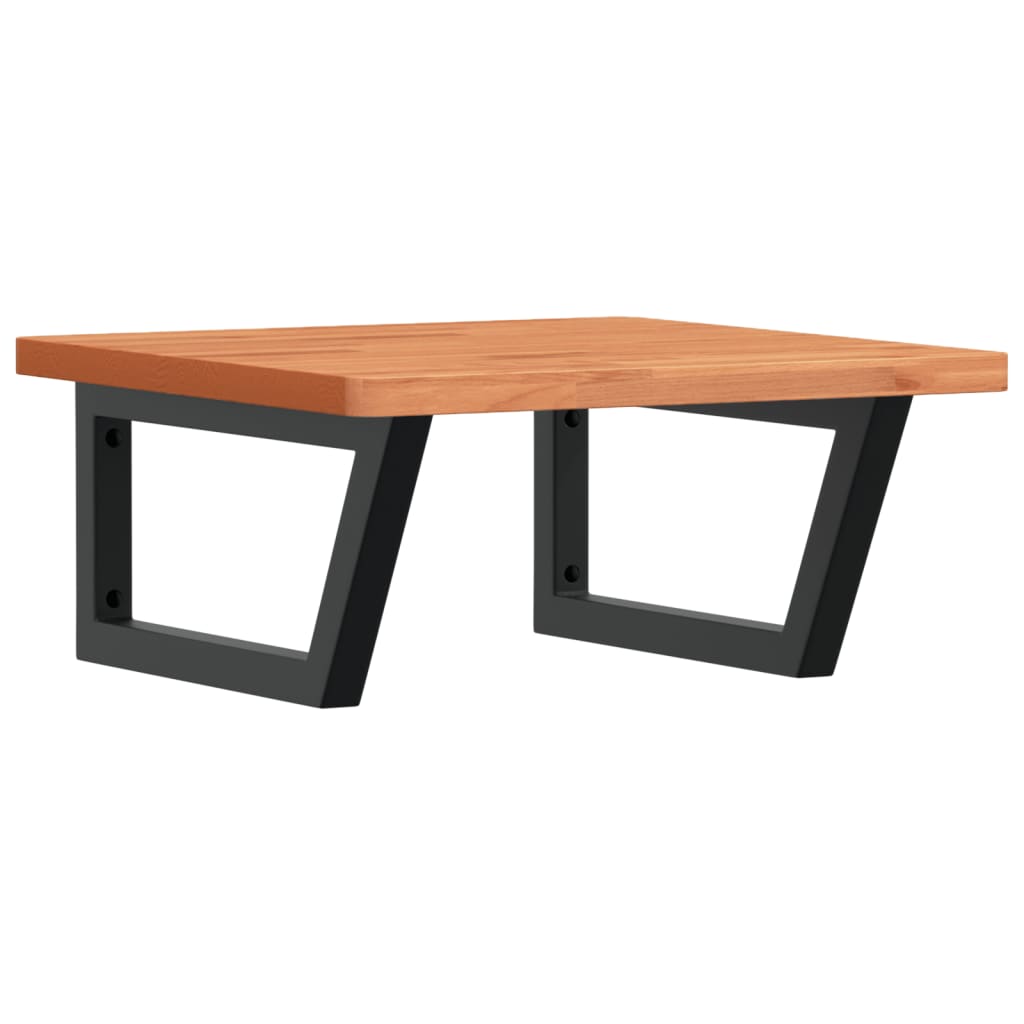 badeværelseshylde stål og massivt bøgetræ