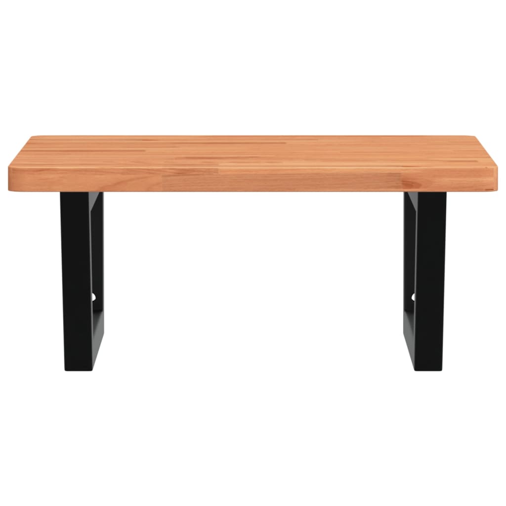 badeværelseshylde stål og massivt bøgetræ