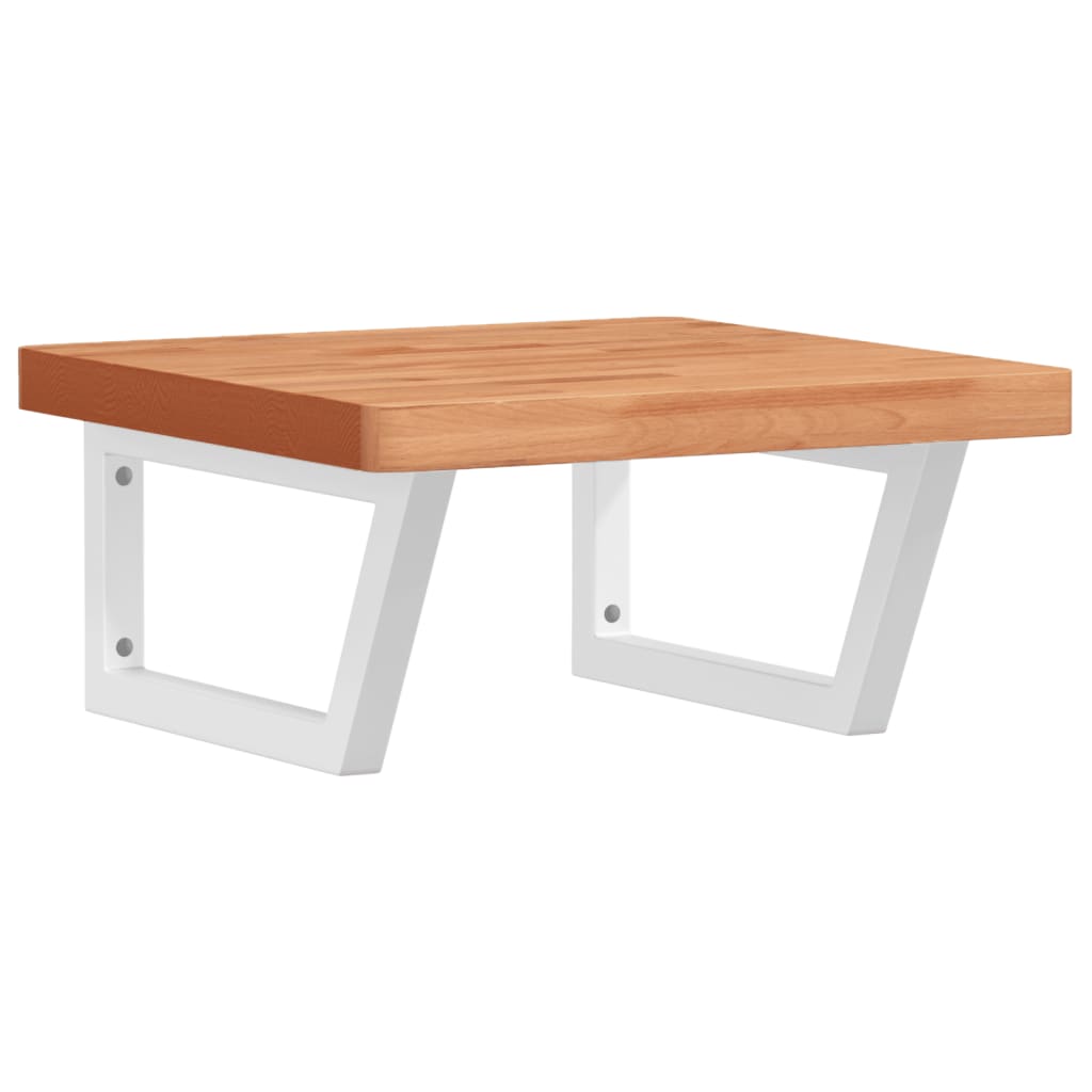 badeværelseshylde stål og massivt bøgetræ