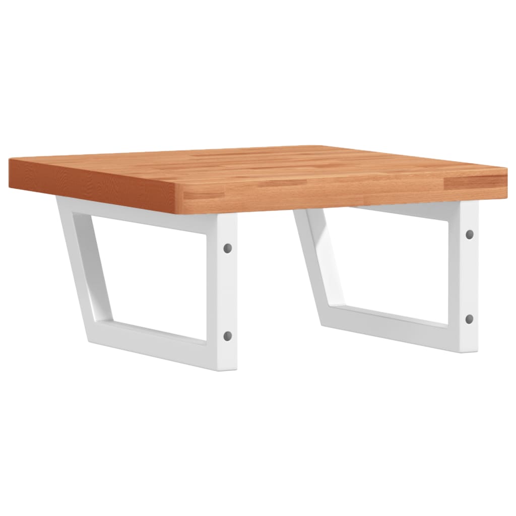 badeværelseshylde stål og massivt bøgetræ