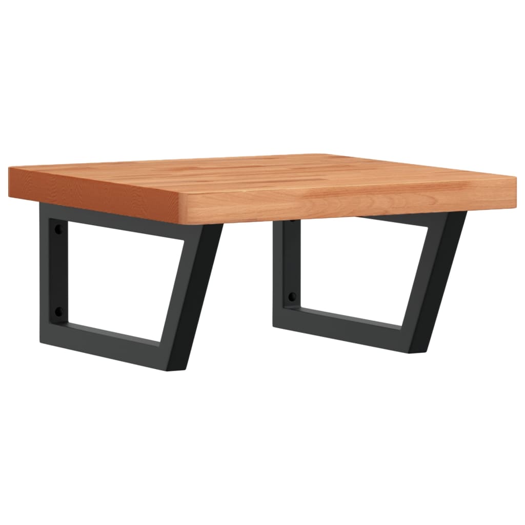 badeværelseshylde stål og massivt bøgetræ