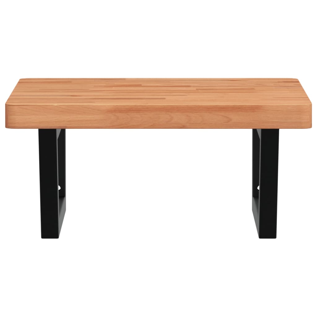 badeværelseshylde stål og massivt bøgetræ