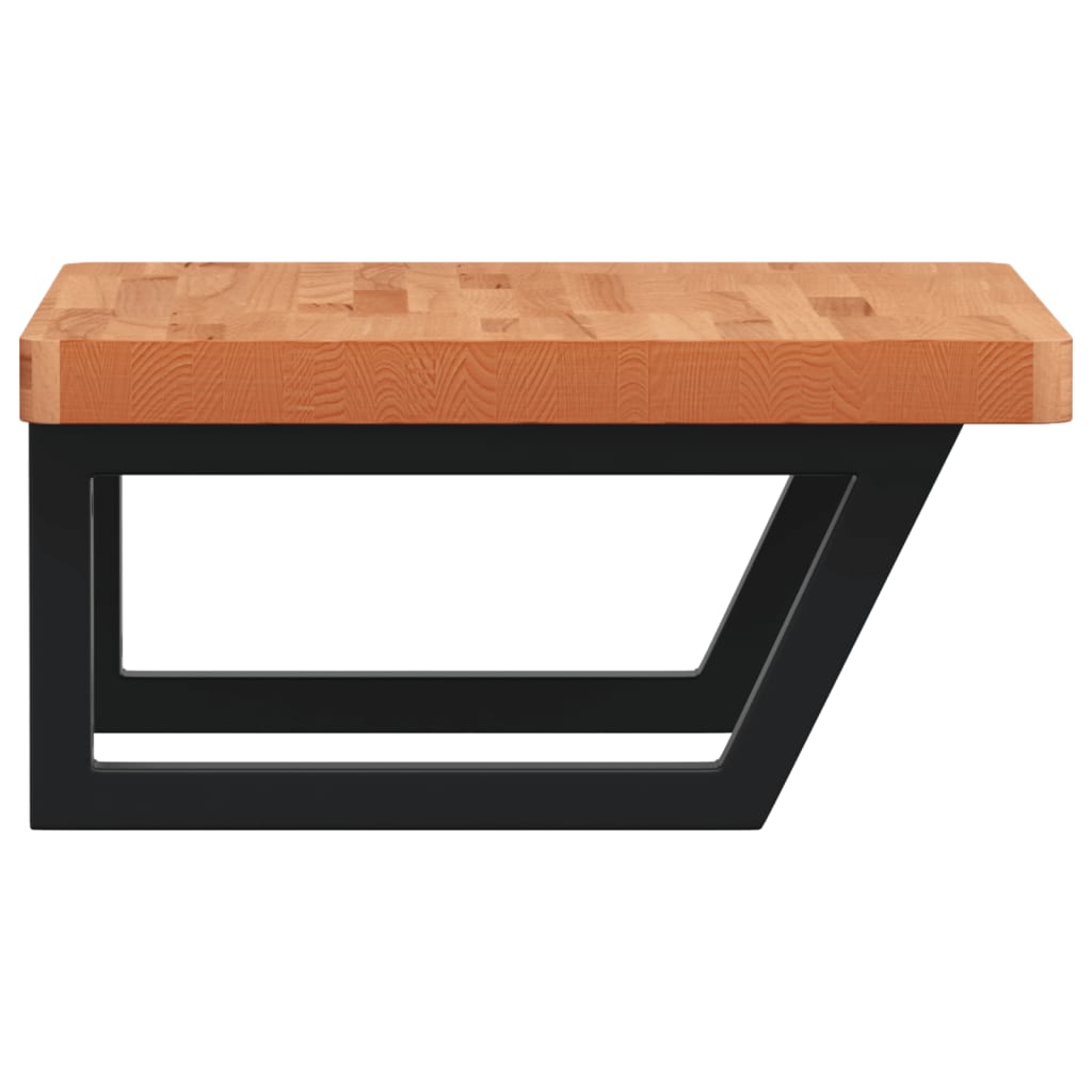 badeværelseshylde stål og massivt bøgetræ