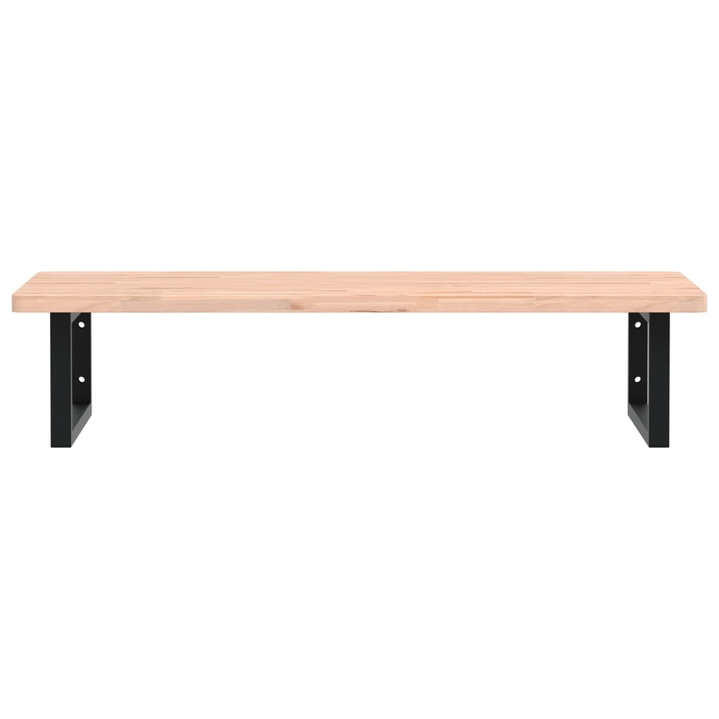 badeværelseshylde stål og massivt bøgetræ