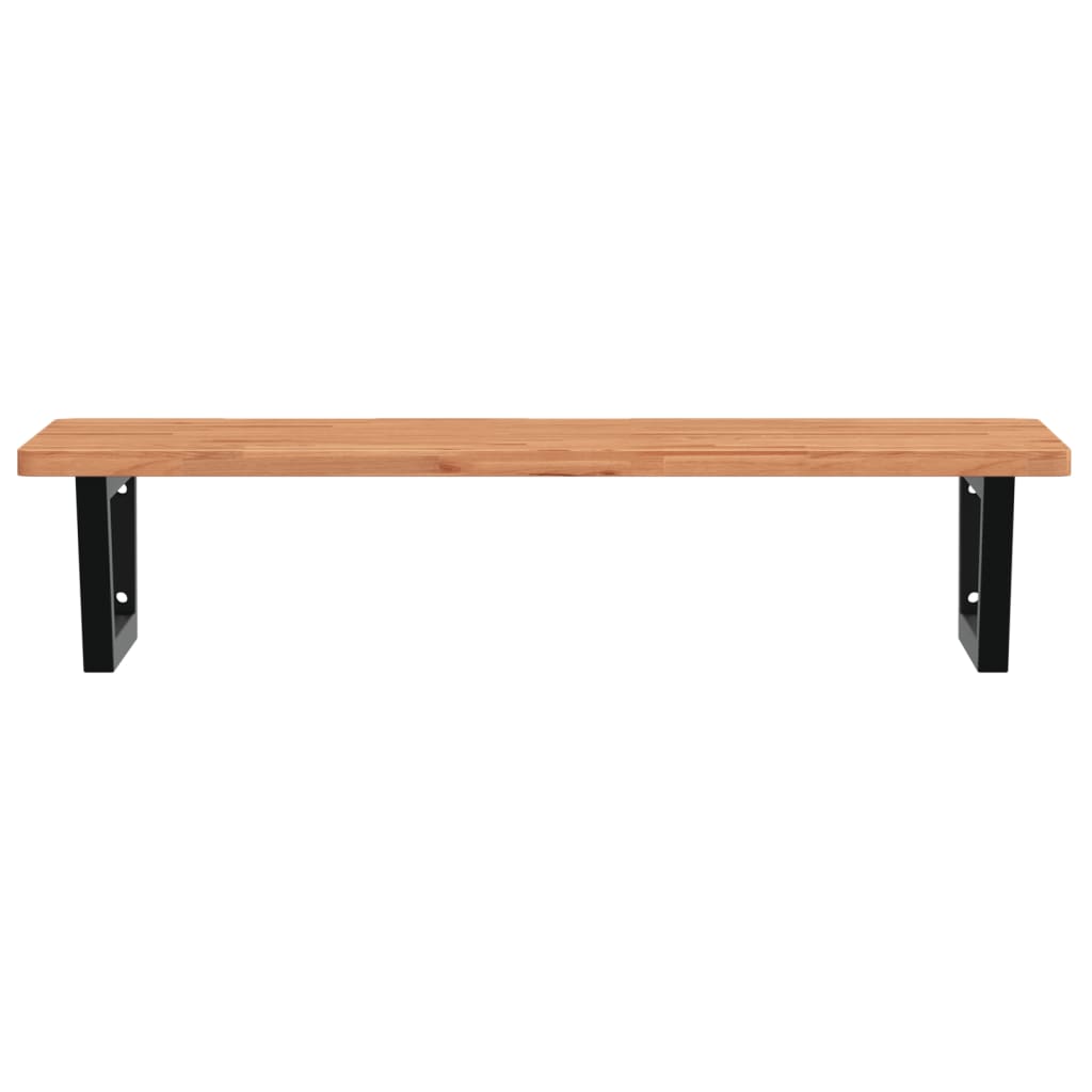 badeværelseshylde stål og massivt bøgetræ