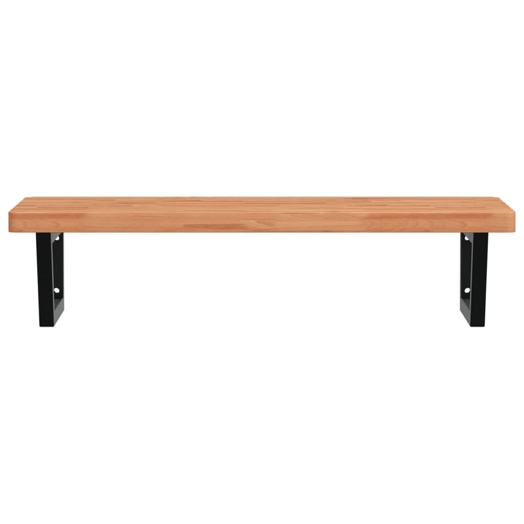 badeværelseshylde stål og massivt bøgetræ