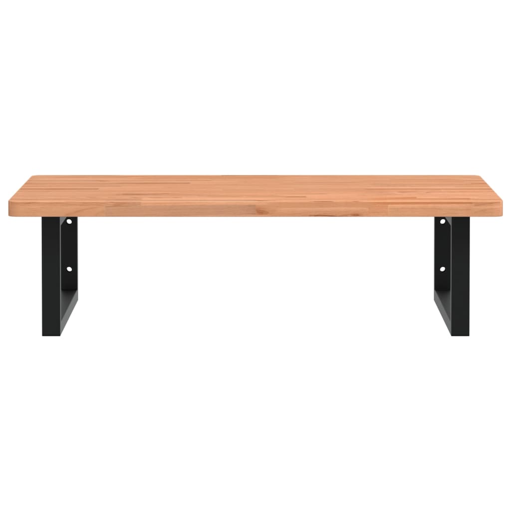 badeværelseshylde stål og massivt bøgetræ