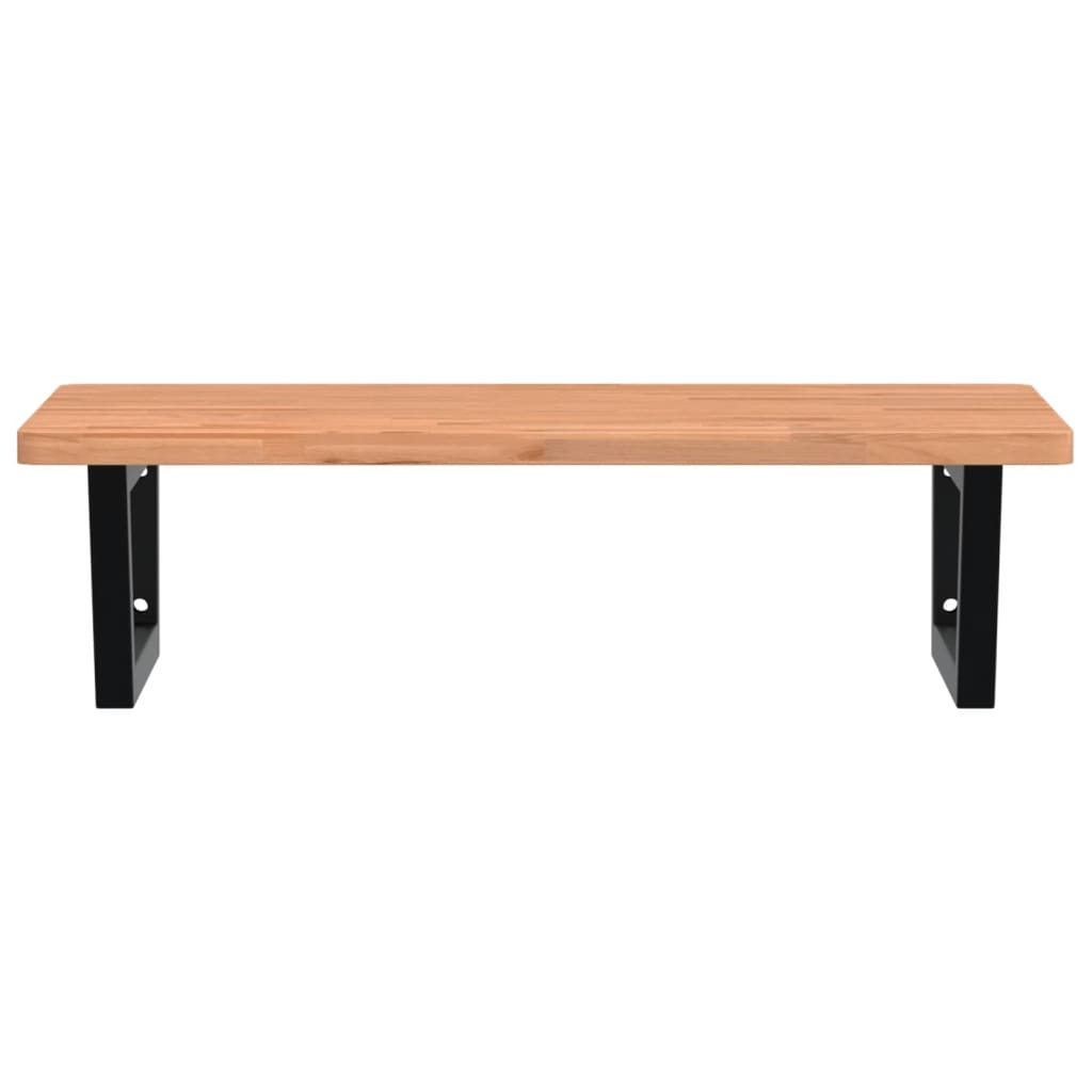 badeværelseshylde stål og massivt bøgetræ