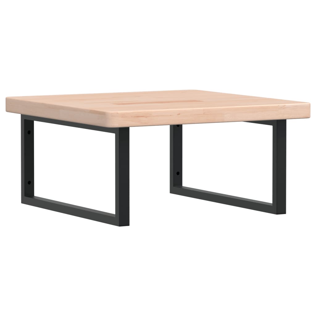 badeværelseshylde stål og massivt egetræ