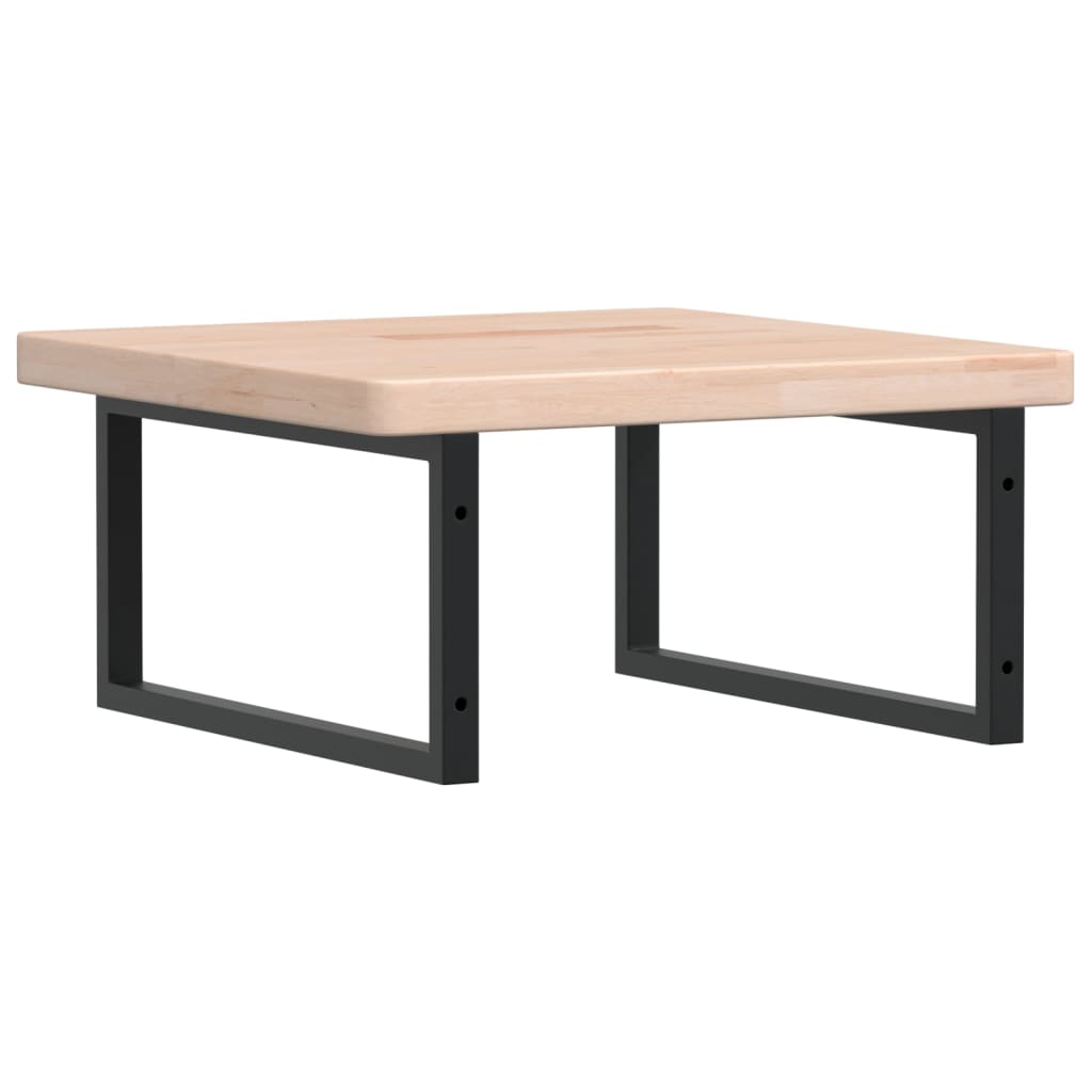 badeværelseshylde stål og massivt egetræ