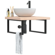 badeværelseshylde stål og massivt egetræ