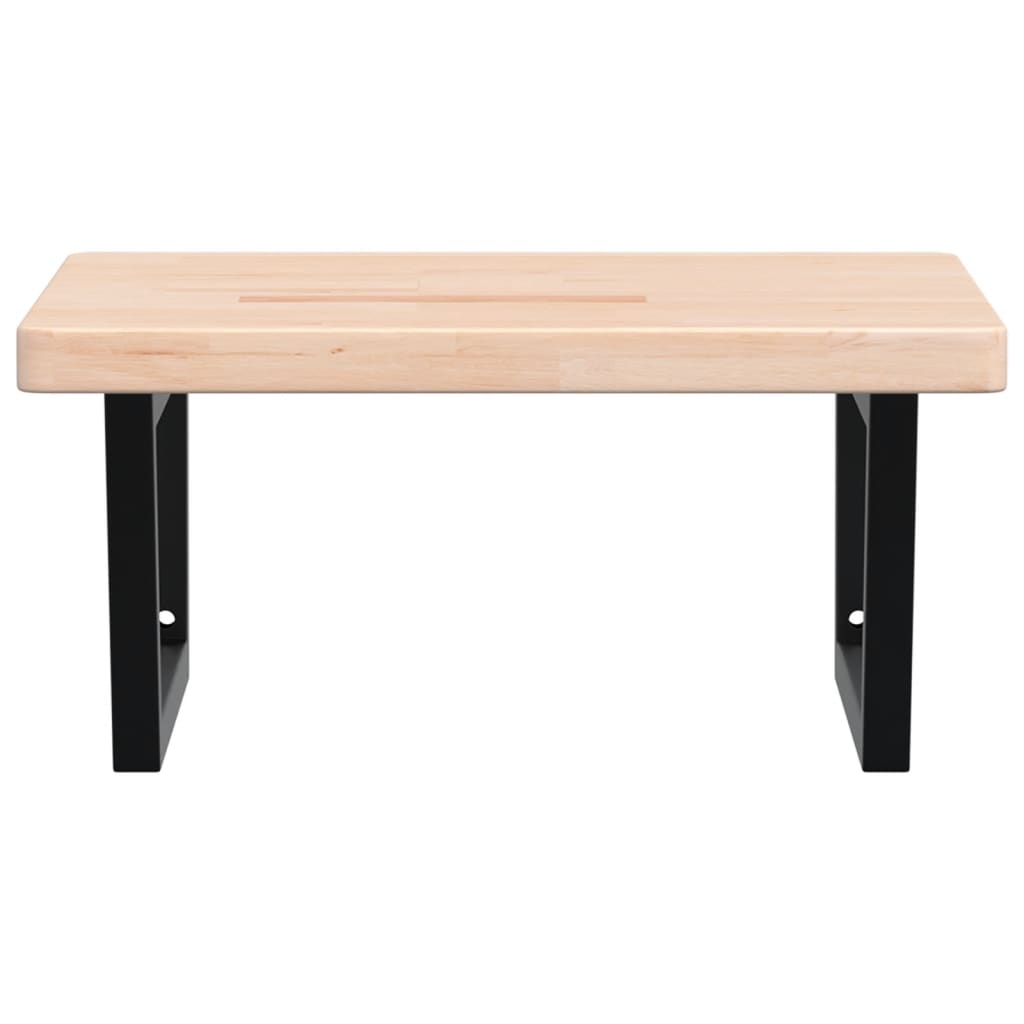 badeværelseshylde stål og massivt egetræ