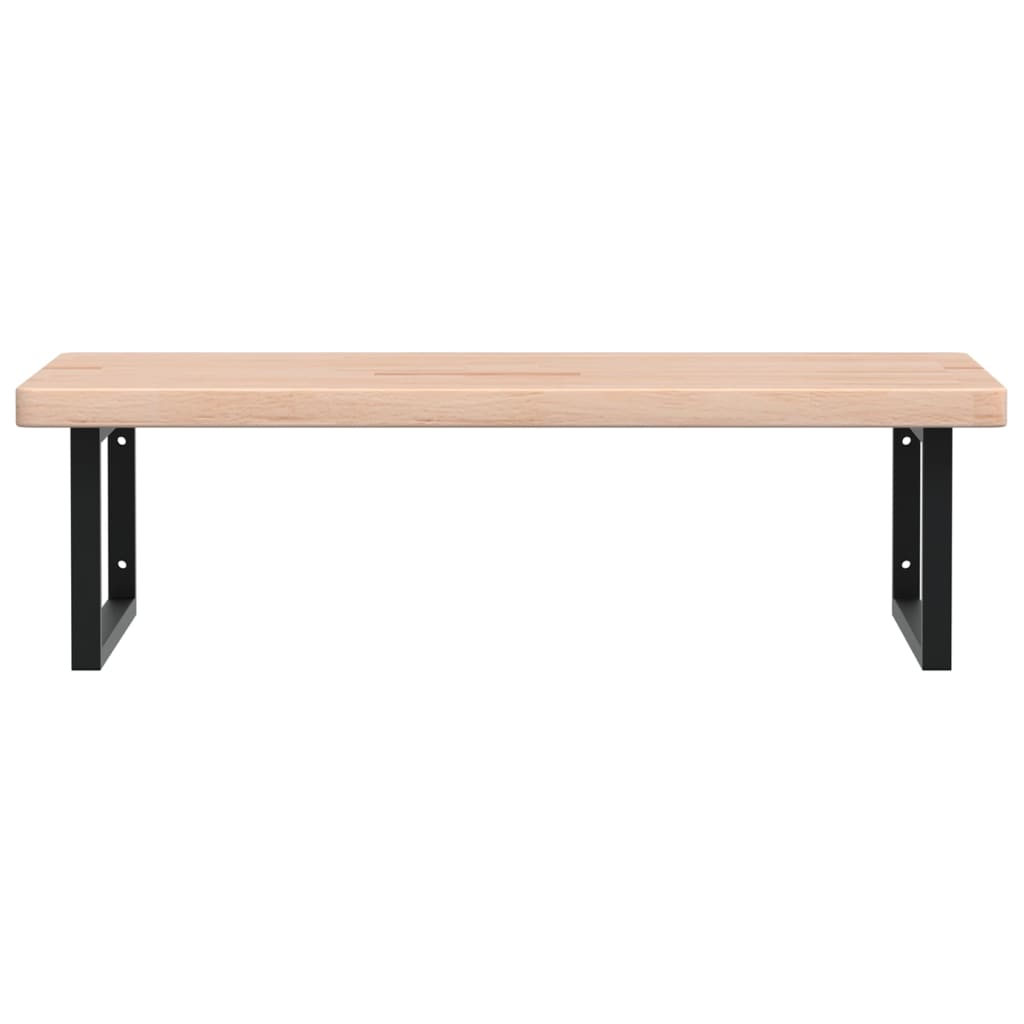 badeværelseshylde stål og massivt egetræ