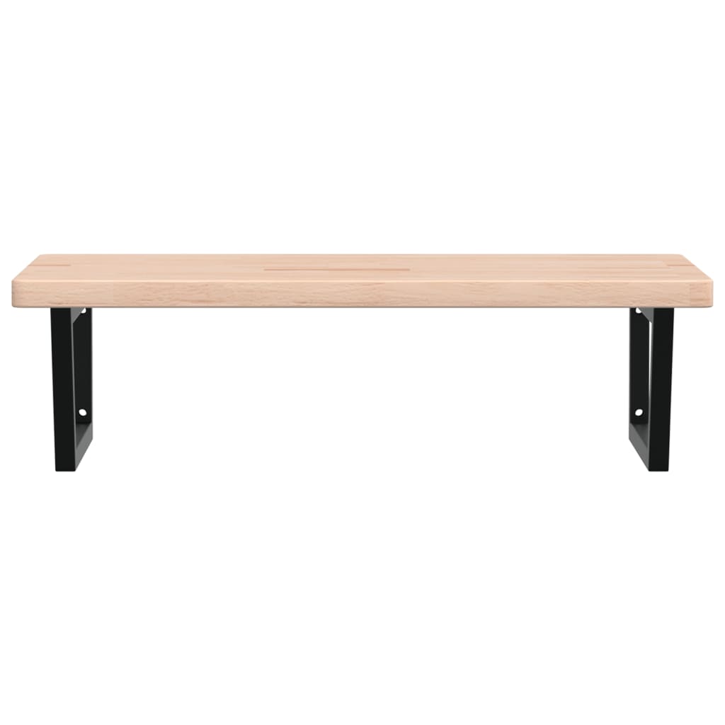 badeværelseshylde stål og massivt egetræ