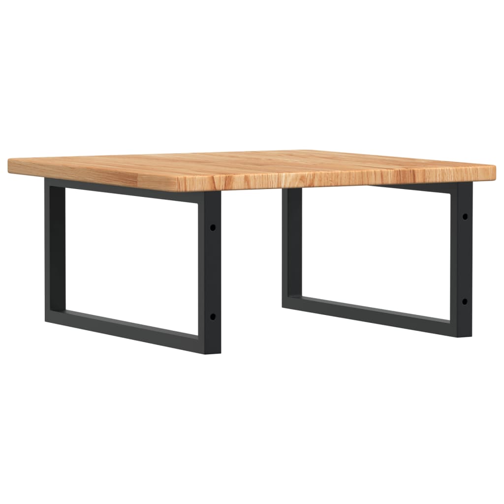 badeværelseshylde stål og massivt egetræ