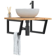 badeværelseshylde stål og massivt egetræ