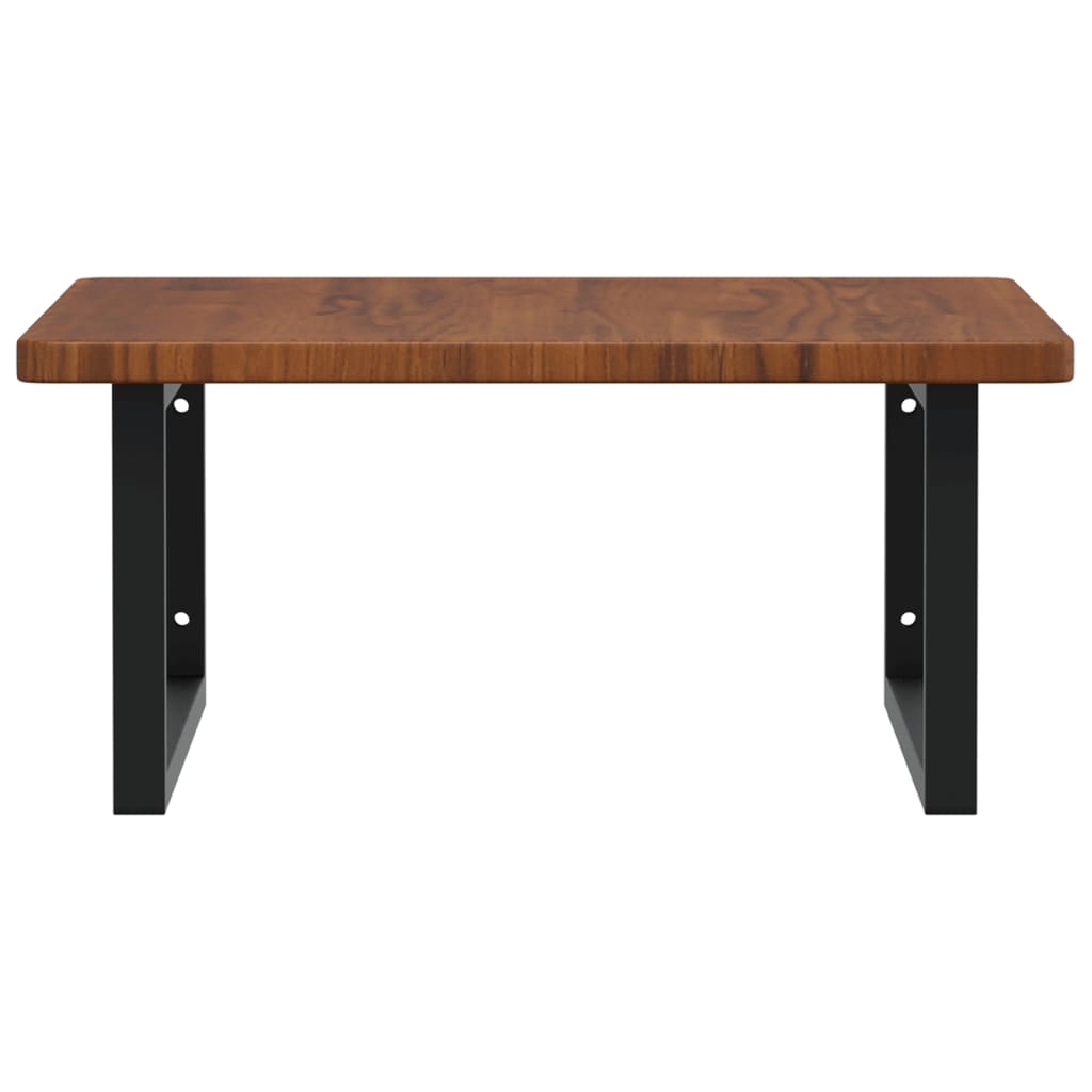 badeværelseshylde stål og massivt egetræ