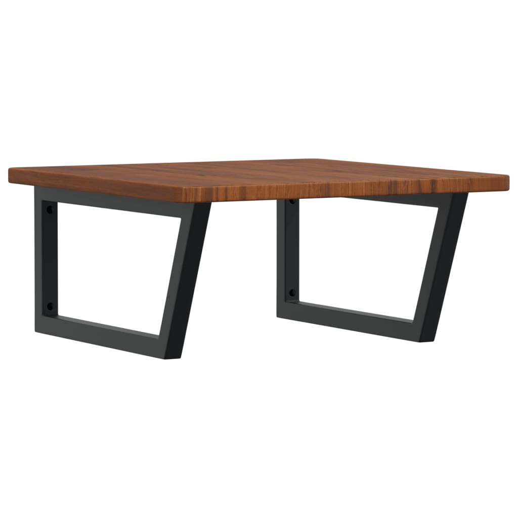 badeværelseshylde stål og massivt egetræ