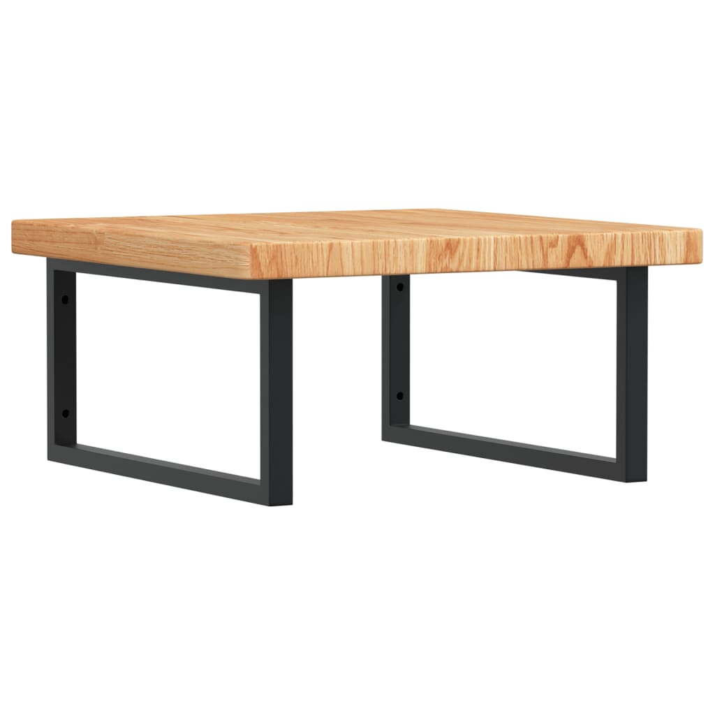 badeværelseshylde stål og massivt egetræ