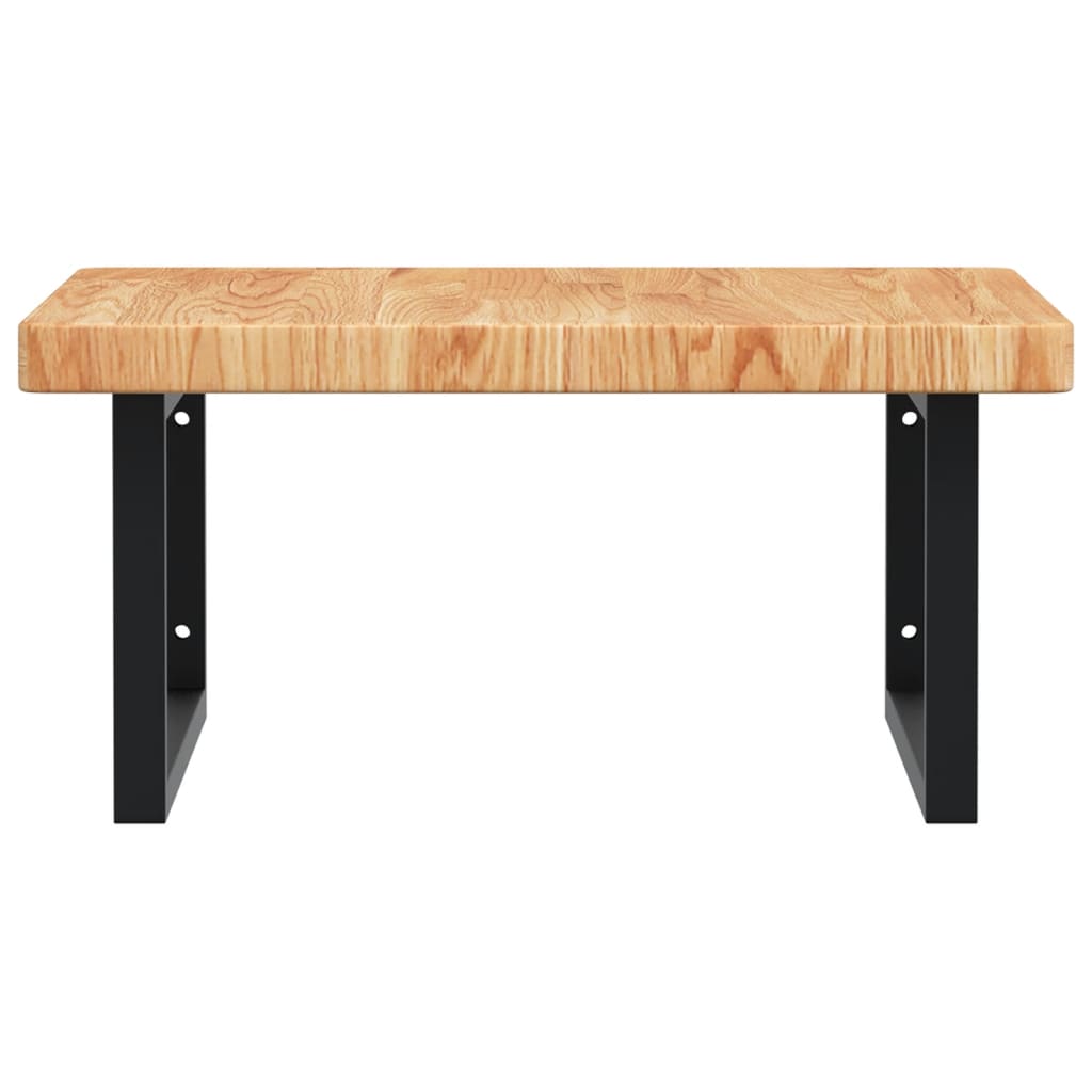 badeværelseshylde stål og massivt egetræ