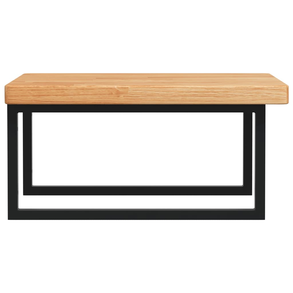 badeværelseshylde stål og massivt egetræ